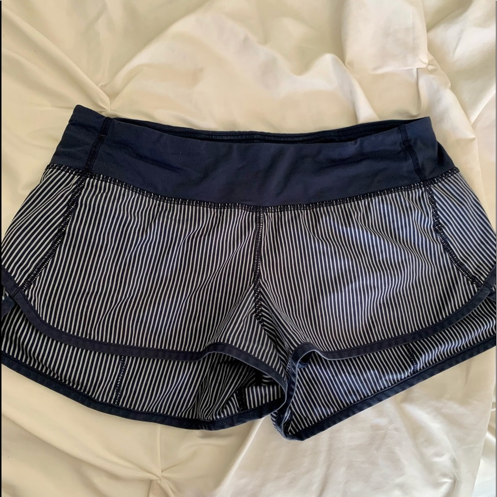 Lululemon Speed Shorts Blue Stripe
